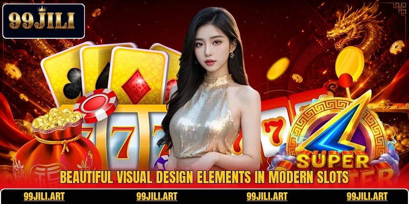 Beautiful visual design elements in modern slots