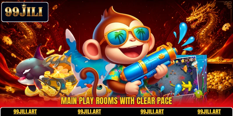 Main play rooms with clear pace