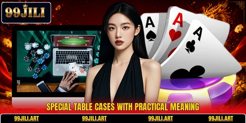 Special table cases with practical meaning