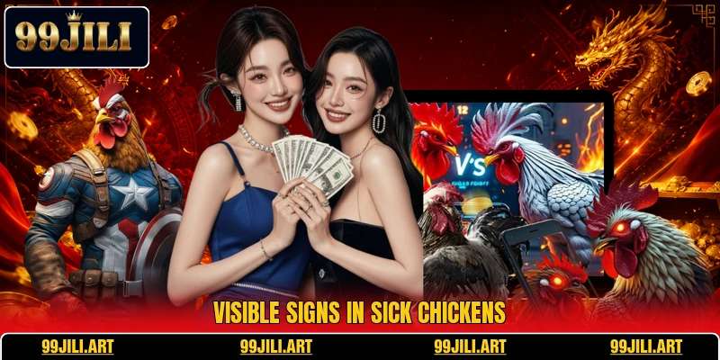 Visible signs in sick chickens